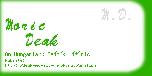 moric deak business card